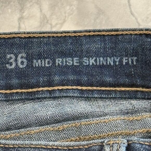 Zara Womens Z1975 Denim Jeans Skinny Mid Rise Pockets Raw Hem Size 4 - Picture 4 of 5